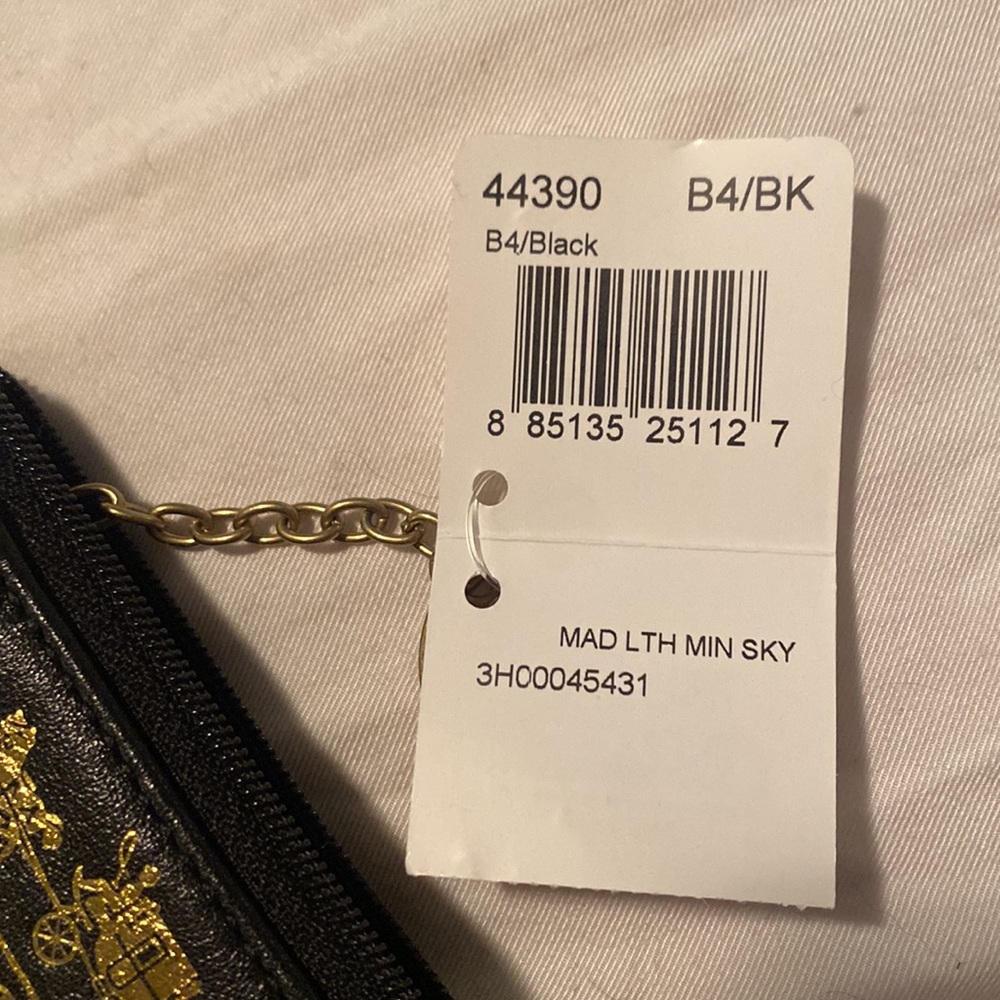 NWT Coach black leather mini credit card wallet - Picture 4 of 6
